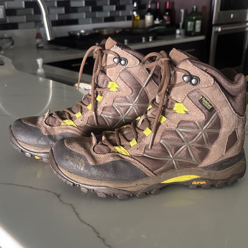 The North Face Brown and Yellow Outdoor Boots